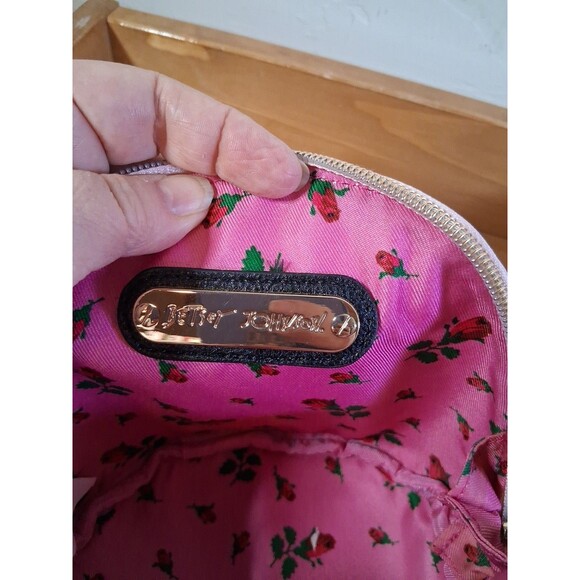 BETSEY JOHNSON Kitsch Octopus Pink Pearls Clutch Cosmetic Makeup Bag NWOT - Picture 8 of 13